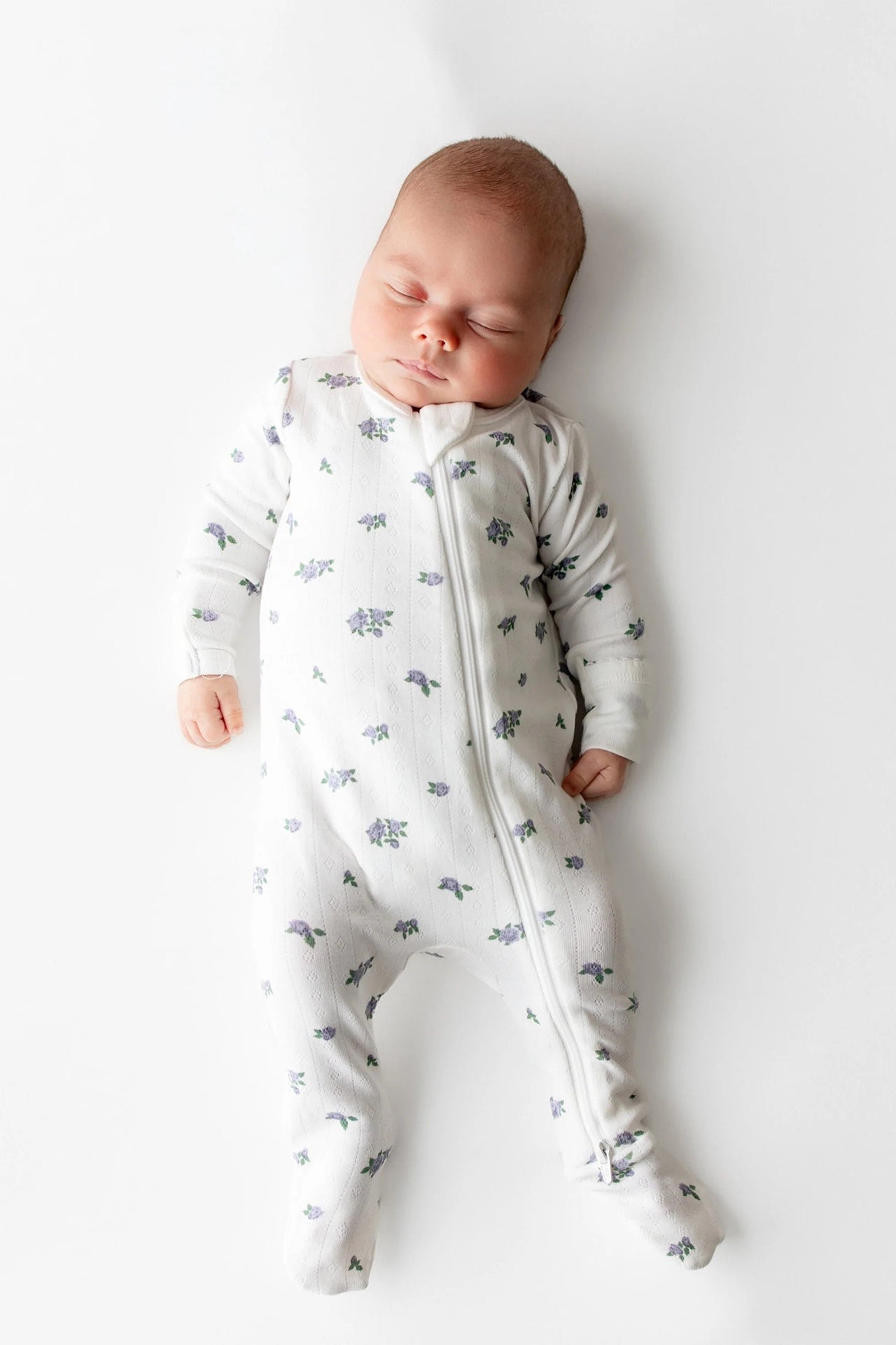 Kyte Baby Pointelle Zippered Footie - Spray Rose