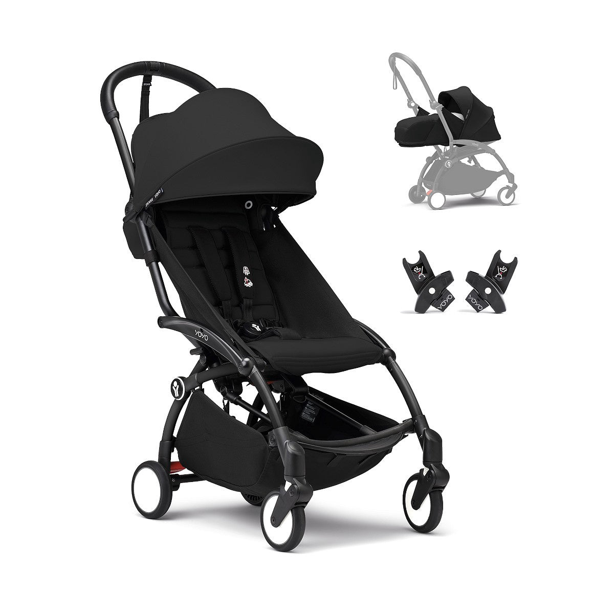 Stokke YOYO³ Stroller From Newborn to Toddler - Black on Black