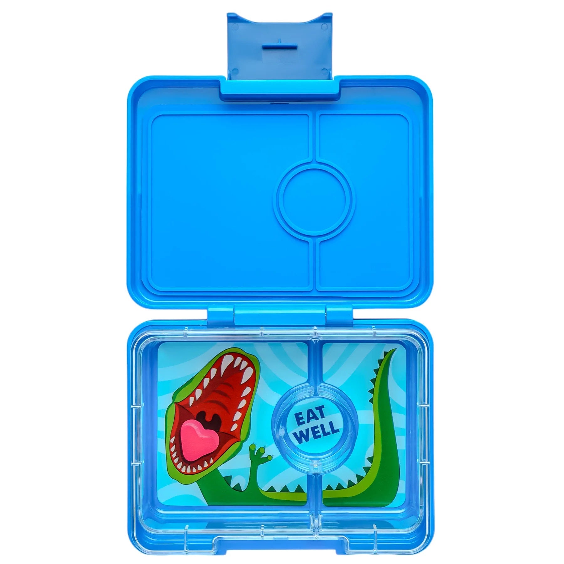 Yumbox Snack size Bento -  Surf Blue with Dinosaur Tray