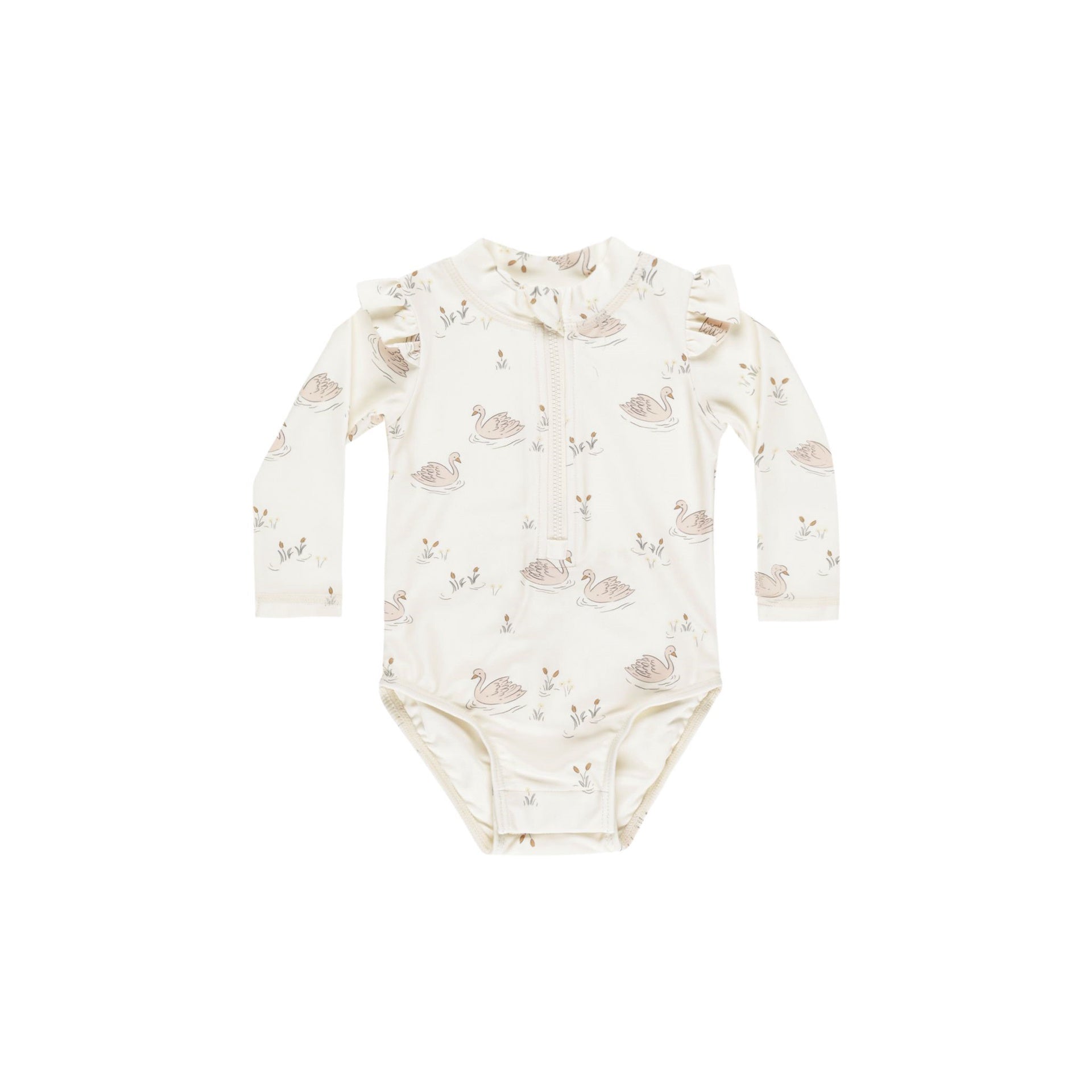 Quincy Mae Byron Rashguard One Piece - Swans