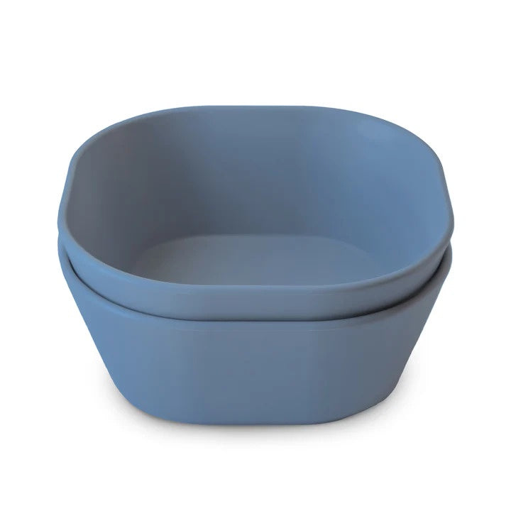 Mushie Square Dinnerware Bowls Set of 2 - Twilight Blue