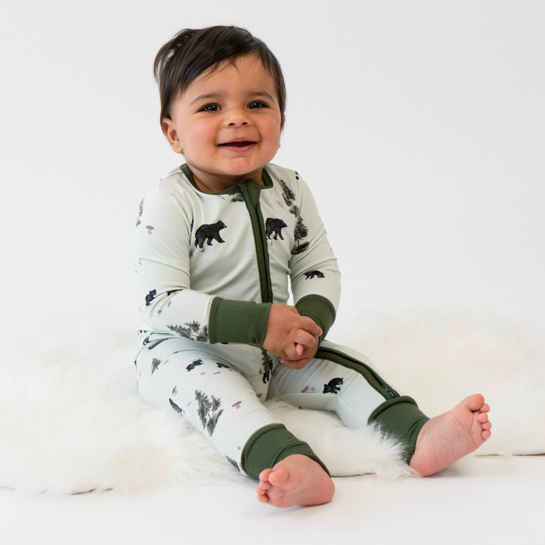 Footless Sleeper - Evergreen Black Bears