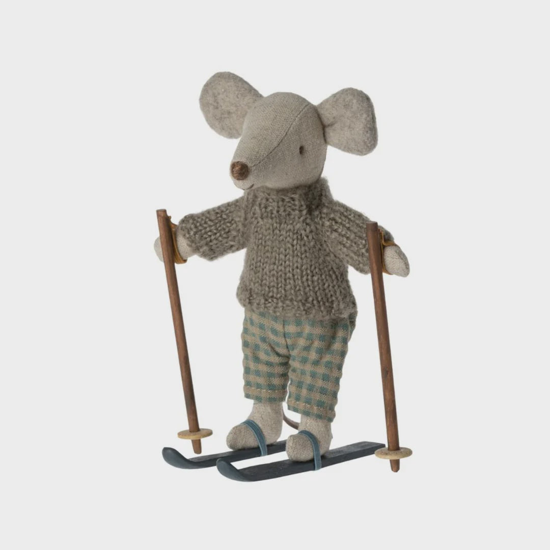 Maileg Winter Mouse with Ski Set Big Brother