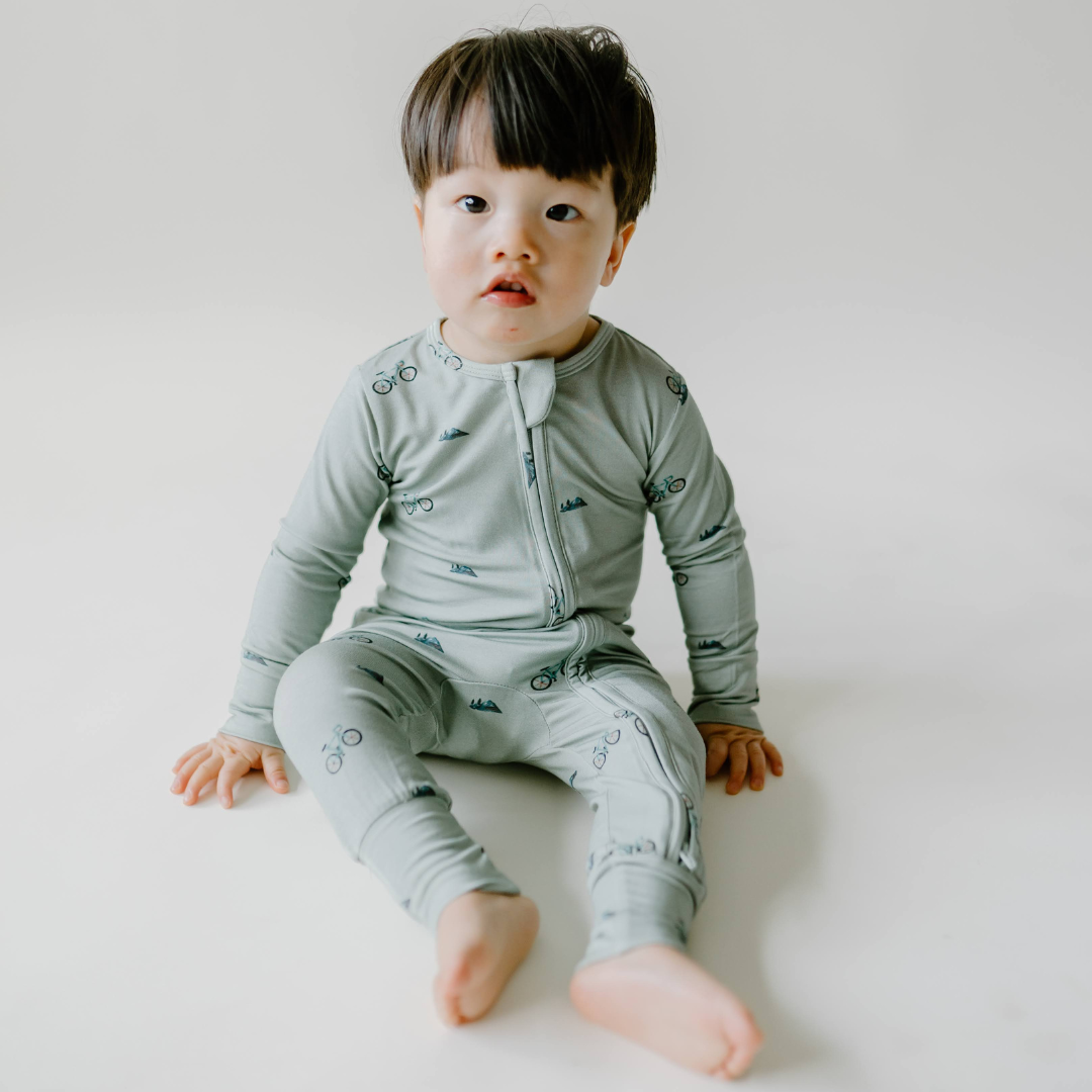 Footless Sleeper with Fold-Over Cuffs - Bikes