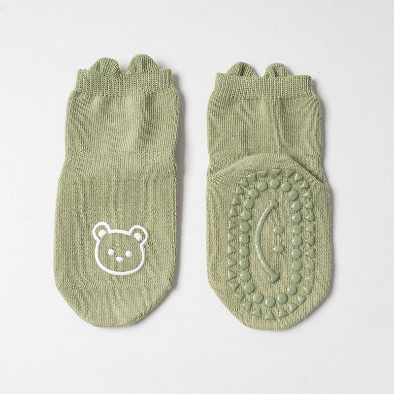 Cozy Non-Slip Socks (2 pack) - Sage / Beige