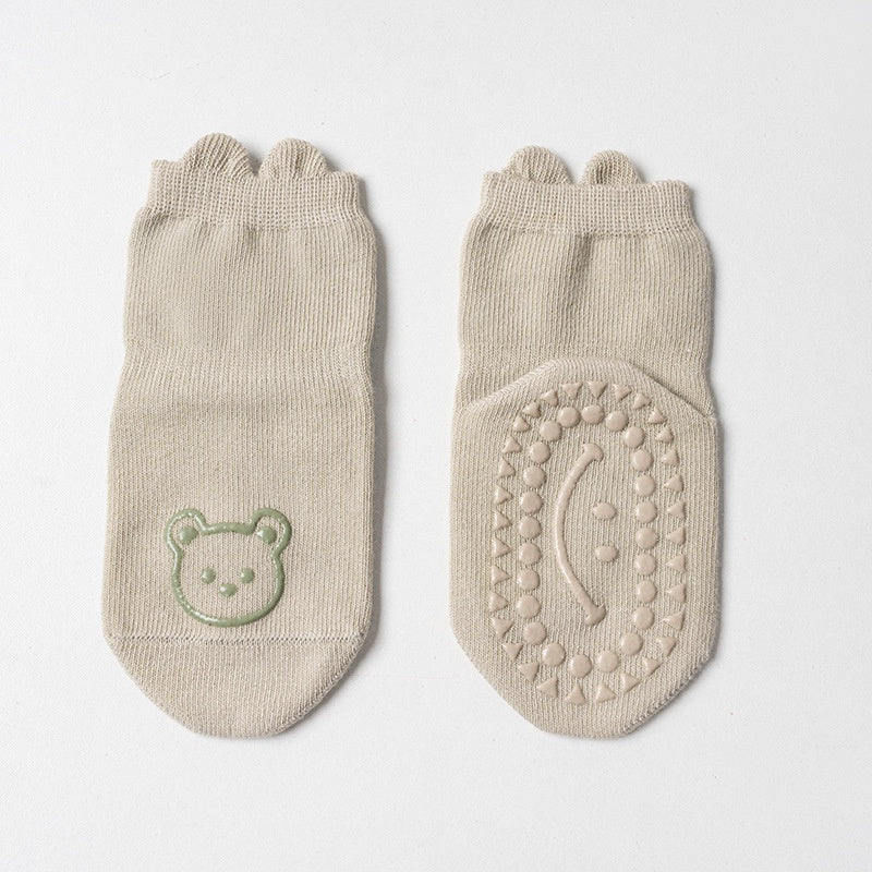 Cozy Non-Slip Socks (2 pack) - Sage / Beige