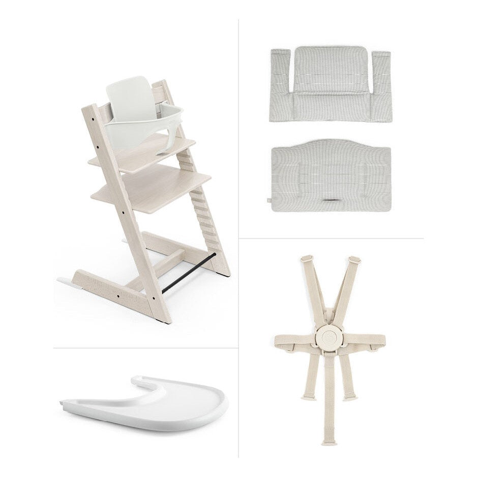 Tripp Trapp High Chair Complete Bundle with Cushion and Tray.