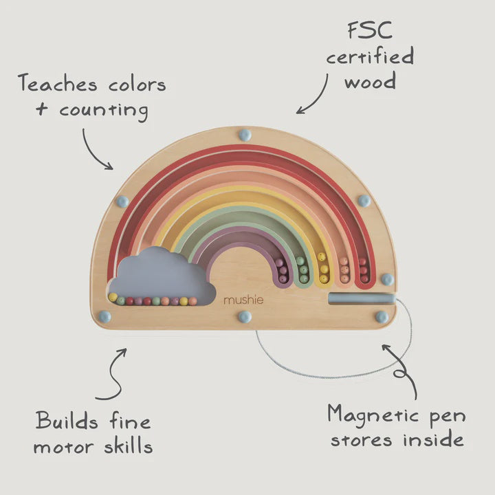 Mushie Wooden Magnetic Rainbow Maze