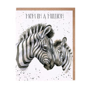 Wrendale Designs Mom in a Million Zebra Card