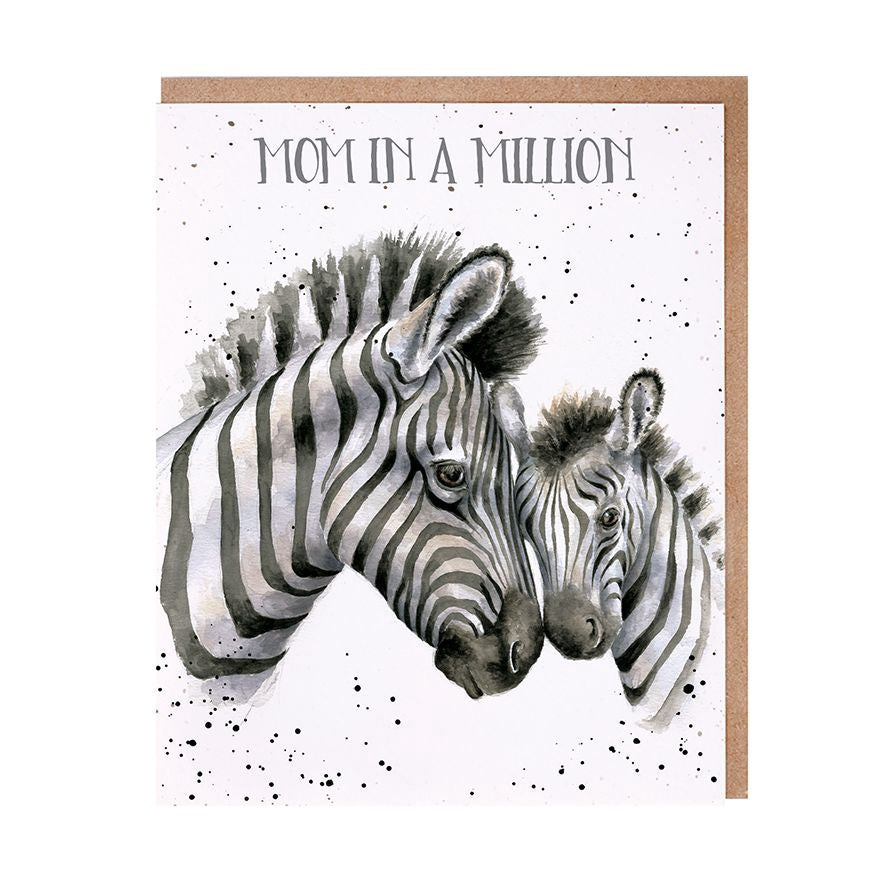 Wrendale Designs Mom in a Million Zebra Card