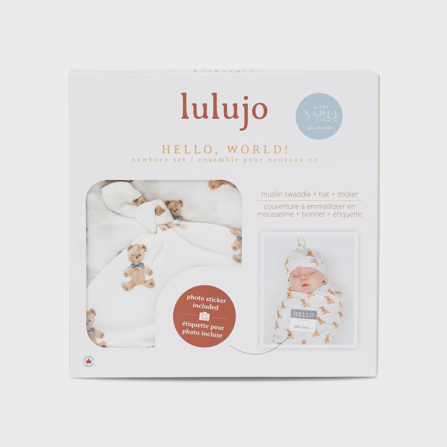 Lulujo Hello World Blanket + Hat