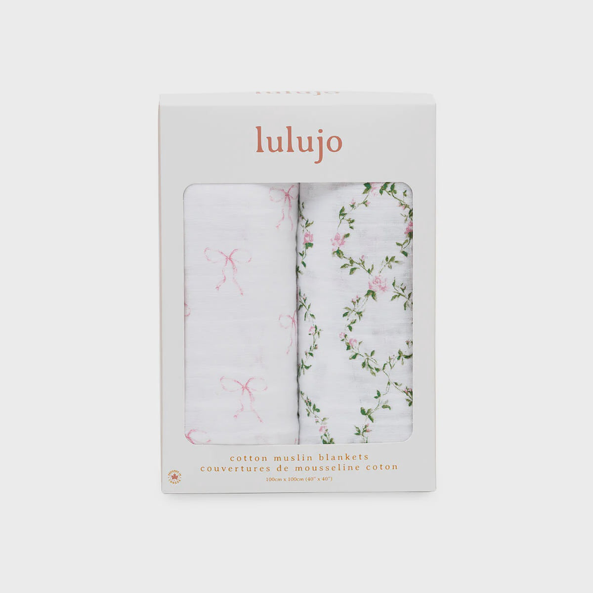 Lulujo Vintage 2 Pack Swaddles - Bows/Rose Trellis