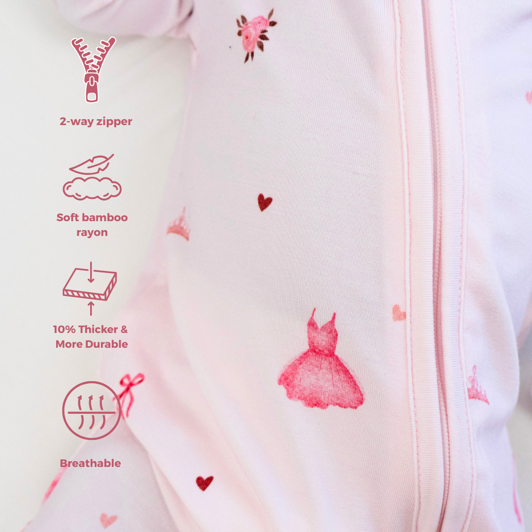 Footed Zipper Sleeper - Ballerina
