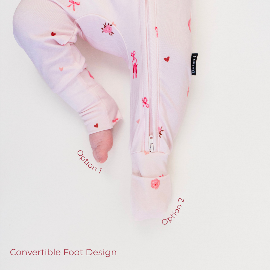 Footless Zipper Sleeper - Ballerina