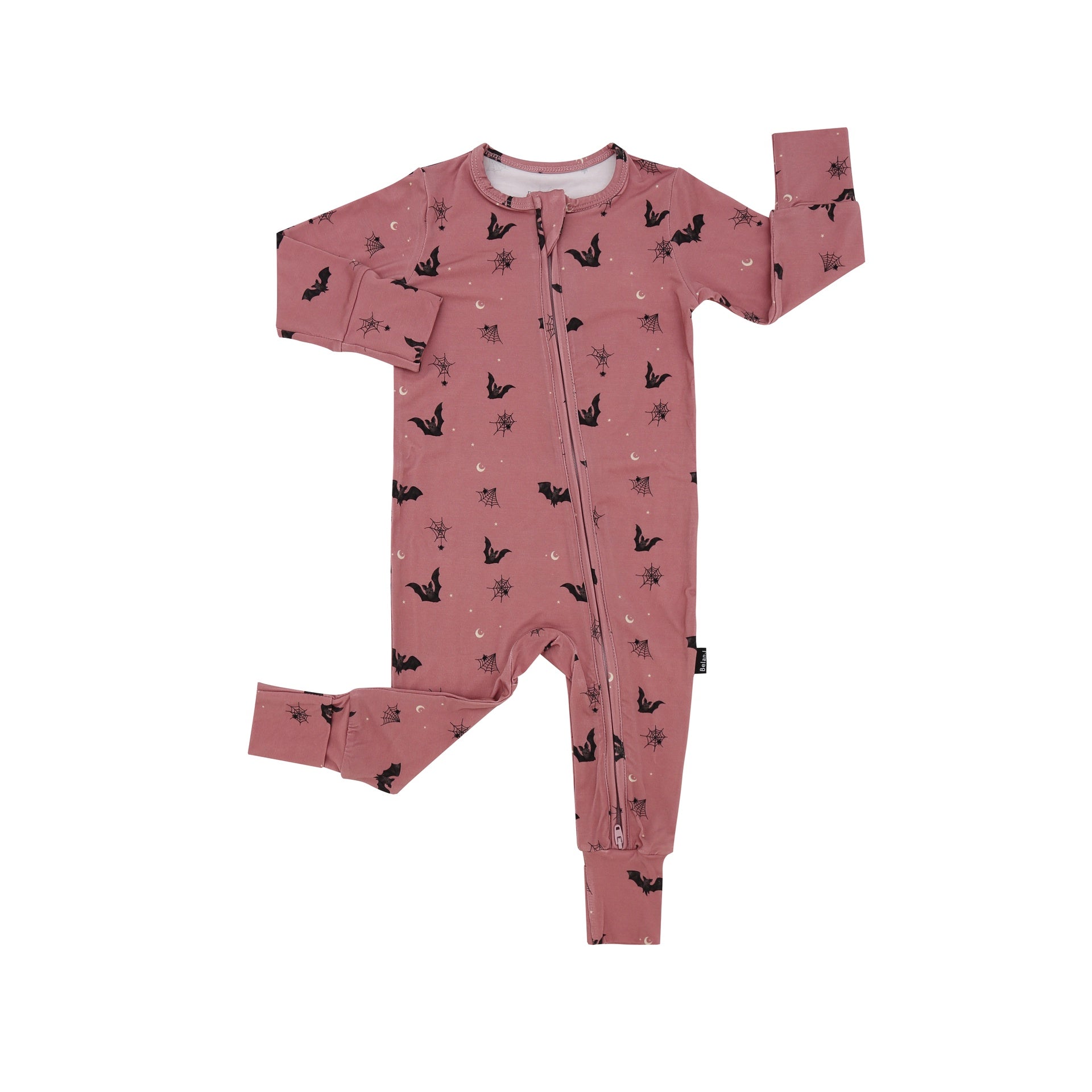 Footless Zipper Sleeper - Bats - Ash Rose