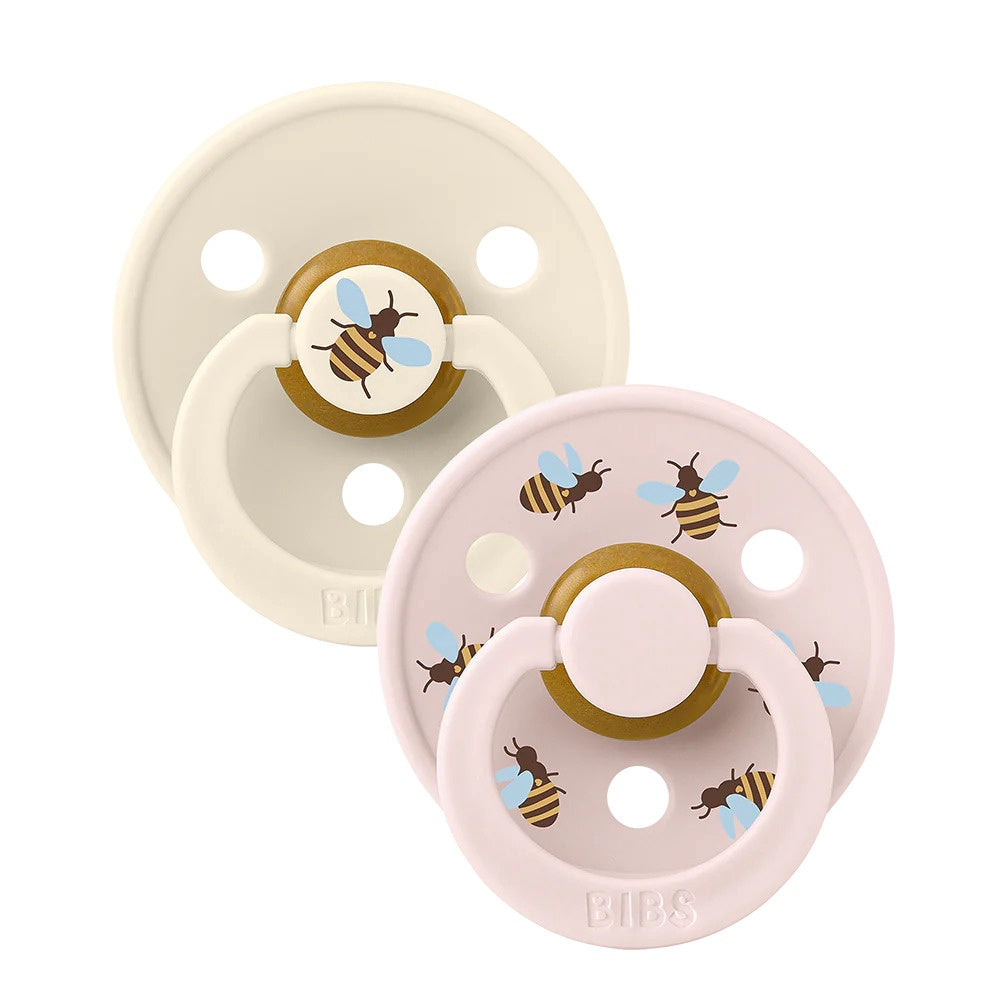 BIBS Pacifiers Studio Colour Latex 2 Pack - Bumblebee Ivory Mix