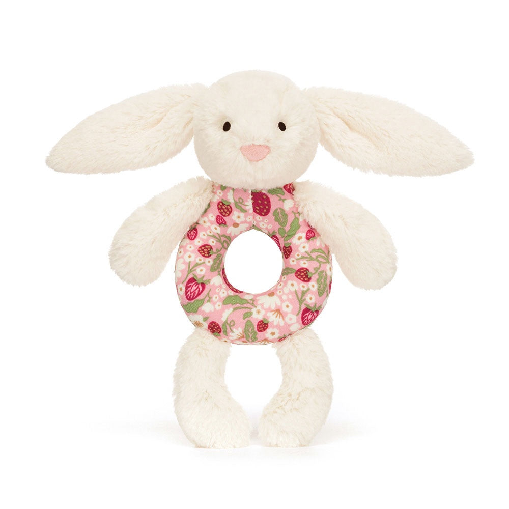 Jellycat Blossom Cream Bunny ' Berry' Ring Rattle