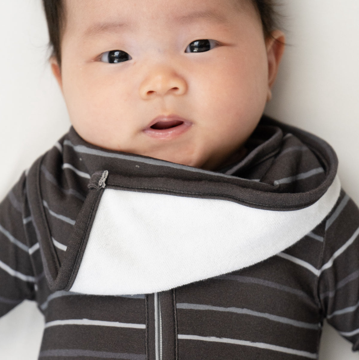 Bandana Bib - Charcoal Stripes