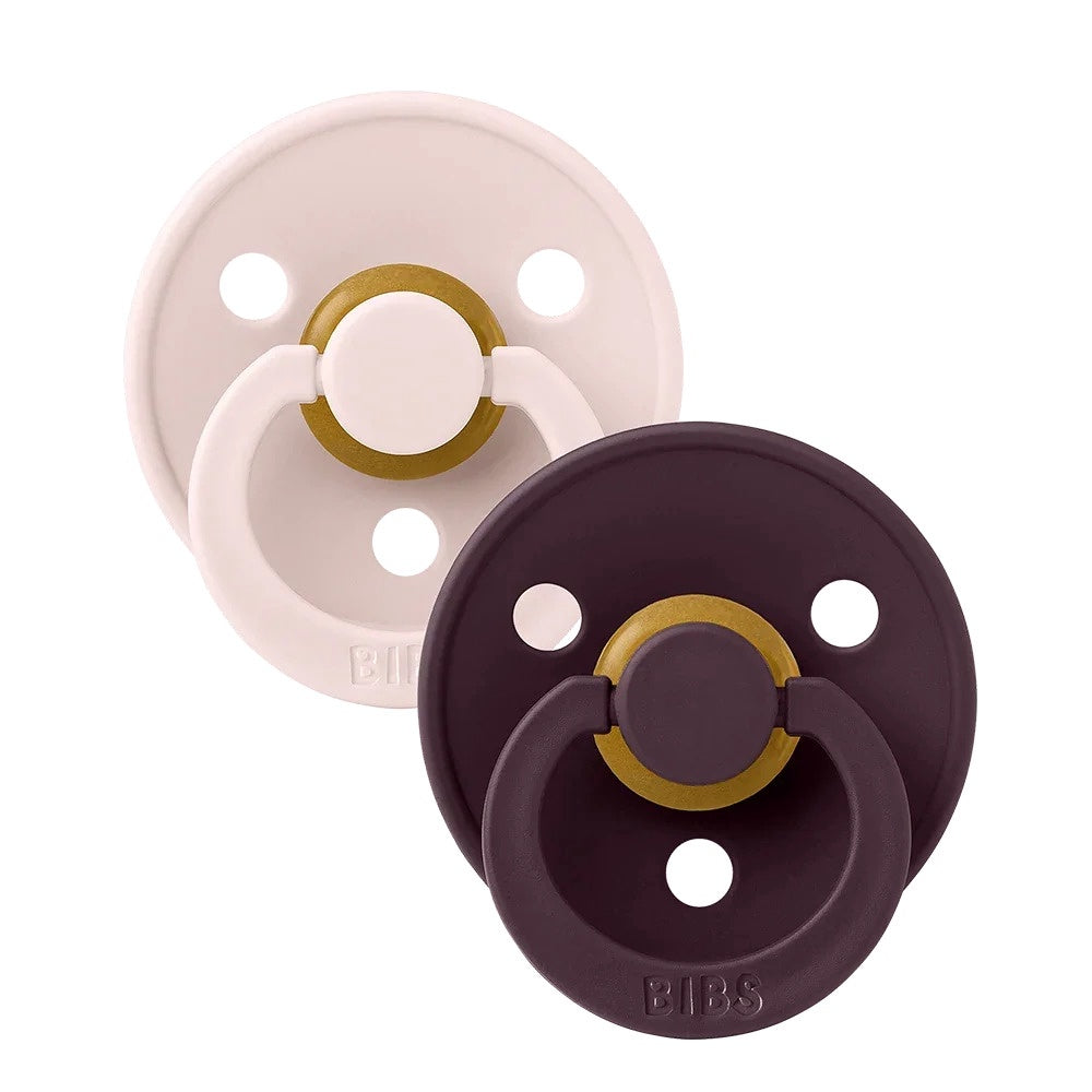 BIBS Pacifiers Colour Latex 2 Pack - Petal/Plum