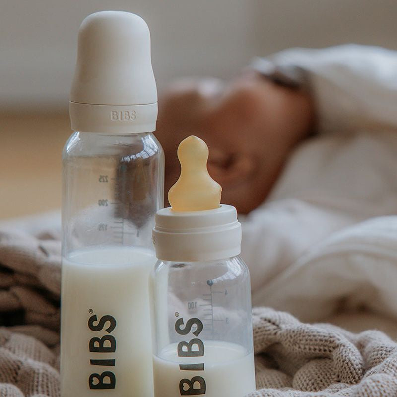 BIBS Baby Glass Bottle Latex Nipple Complete Set - Ivory