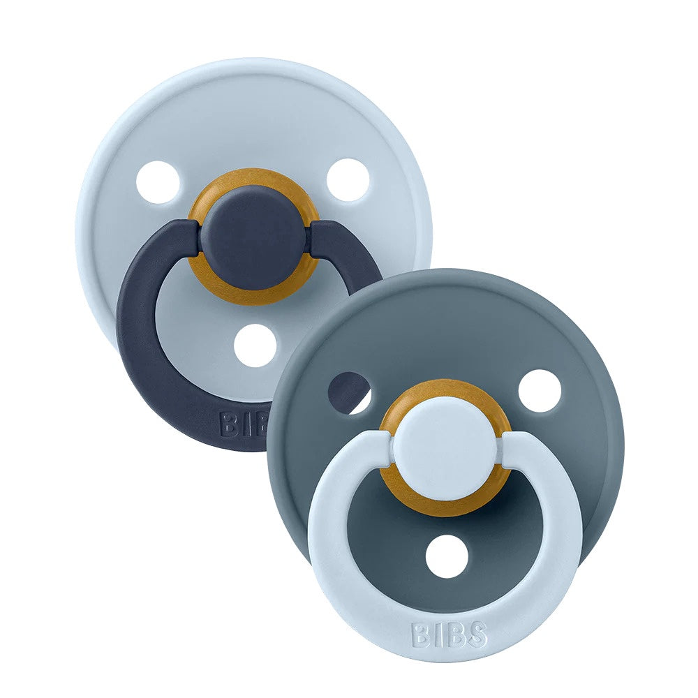 BIBS Pacifier Studio Colour 2 PACK Fusion Latex - Baby Blue Petrol Mix
