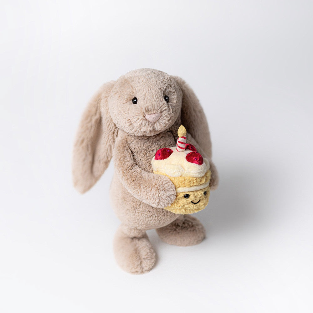 ぬいぐるみ  Bashful Beige Bunny 'Birthday' Jellycat Bashful Beige Bunny 'Birthday' – Active Baby