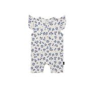 Ruffled Sleeves Shortall Romper - Bluebell