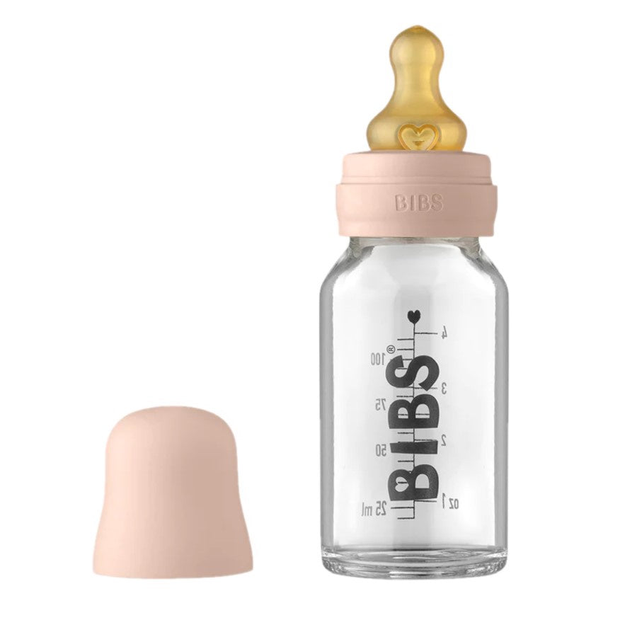 BIBS Baby Glass Bottle Latex Nipple Complete Set - Blush