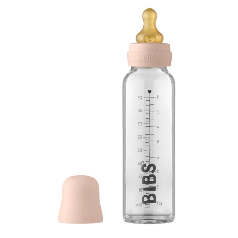 BIBS Baby Glass Bottle Latex Nipple Complete Set - Blush