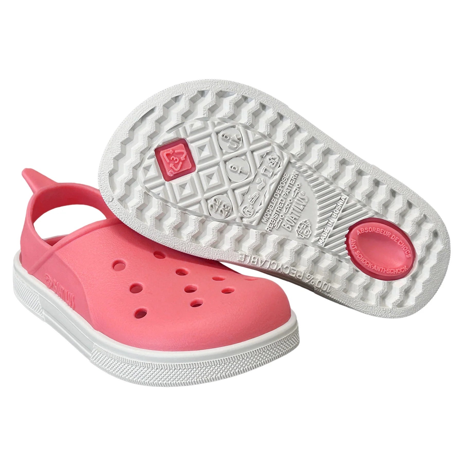 Boatilus Cloggy Sandals - Bright Fuchsia/White