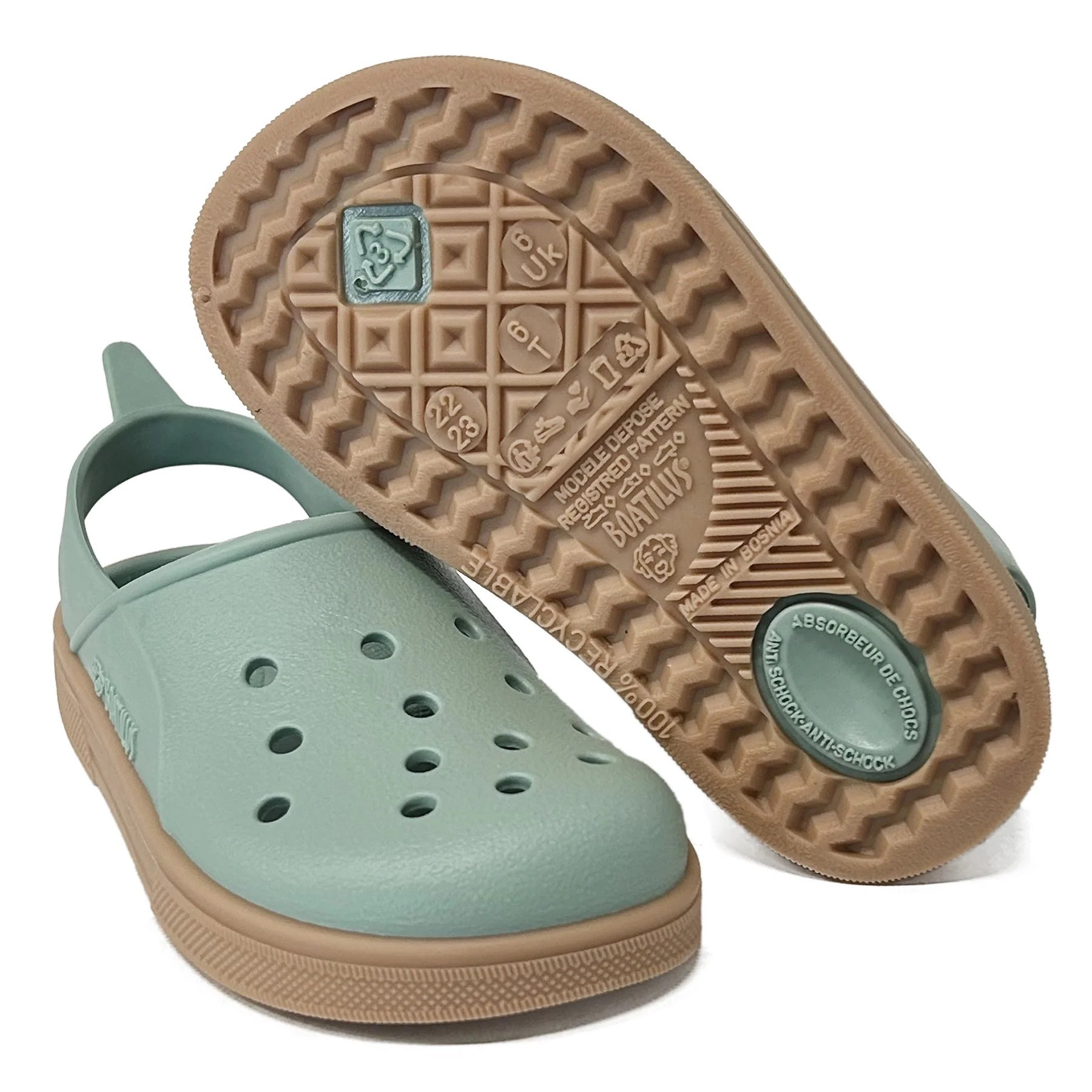 Boatilus Cloggy Sandals - Pastel Green/Beige