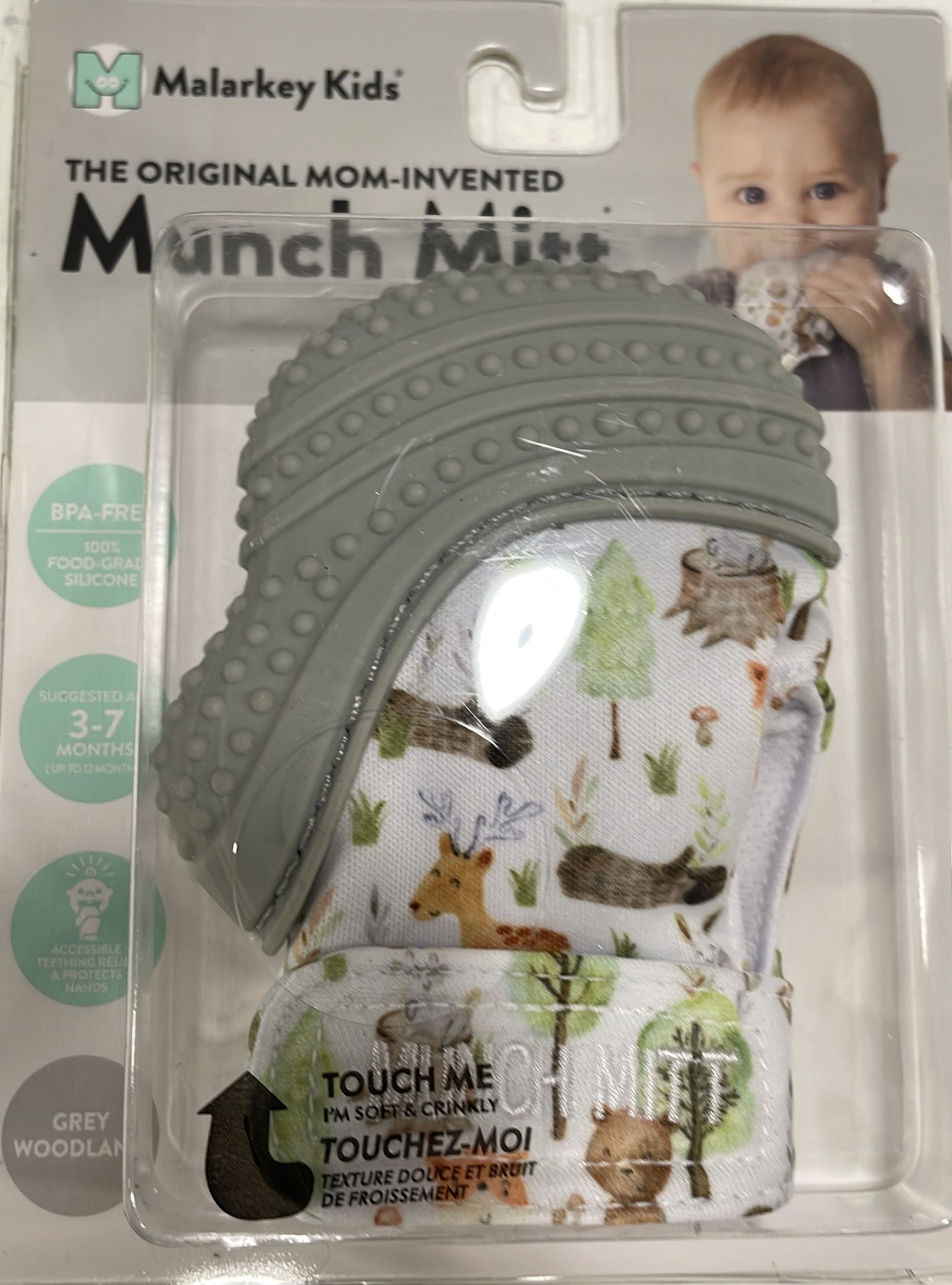 Malarkey Kids Munch Mitt - Grey Woodland