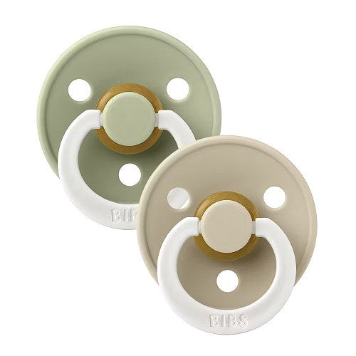 BIBS Pacifiers Colour Latex 2 Pack - Sage /Vanilla Glow