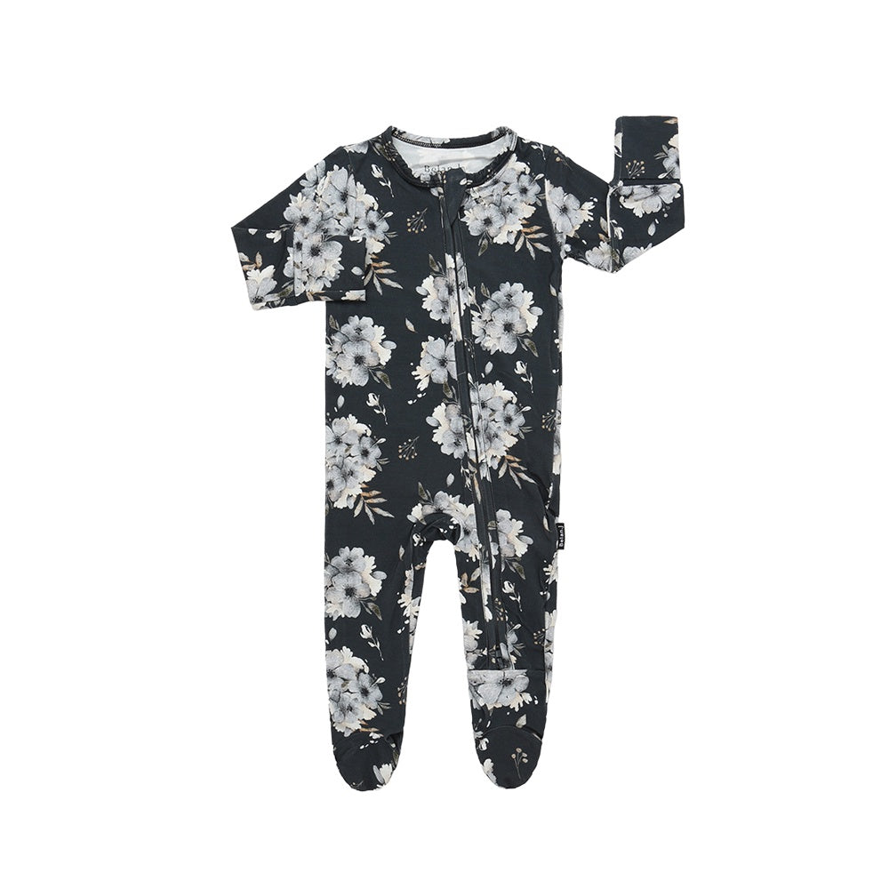 Footed Zipper Sleeper - Dark Floral