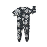 Footed Zipper Sleeper - Frosty Floral (Navy)
