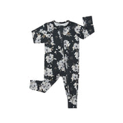 Footless Zipper Sleepers - Dark Floral
