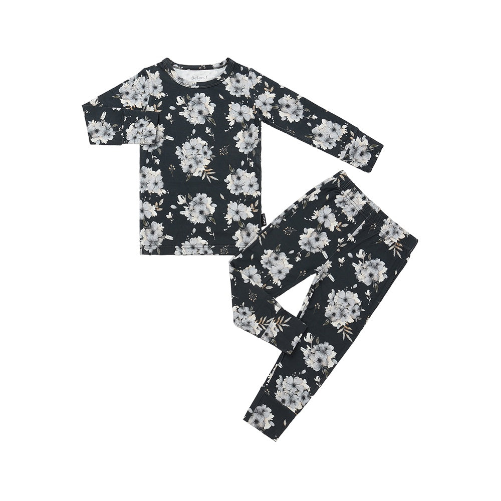 Long Sleeve PJ Set - Dark Floral