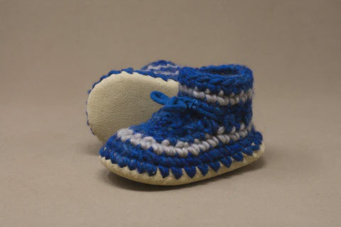 Padraig Cottage Slippers - Denim Stripe