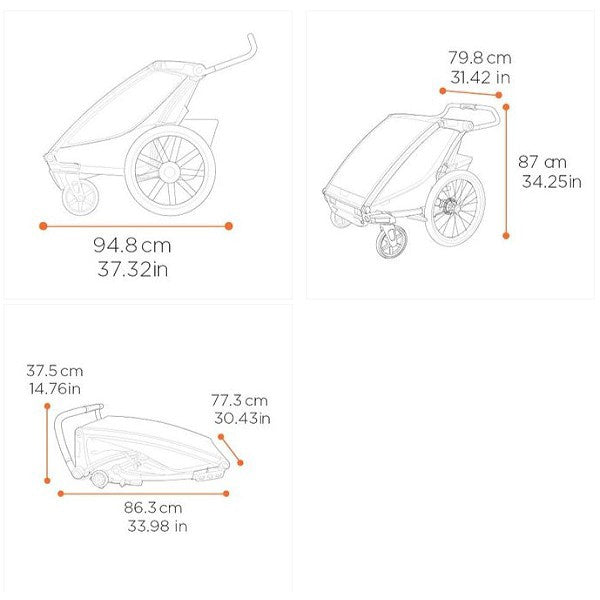 size Chariot Sport 2 Bike Trailer - Double