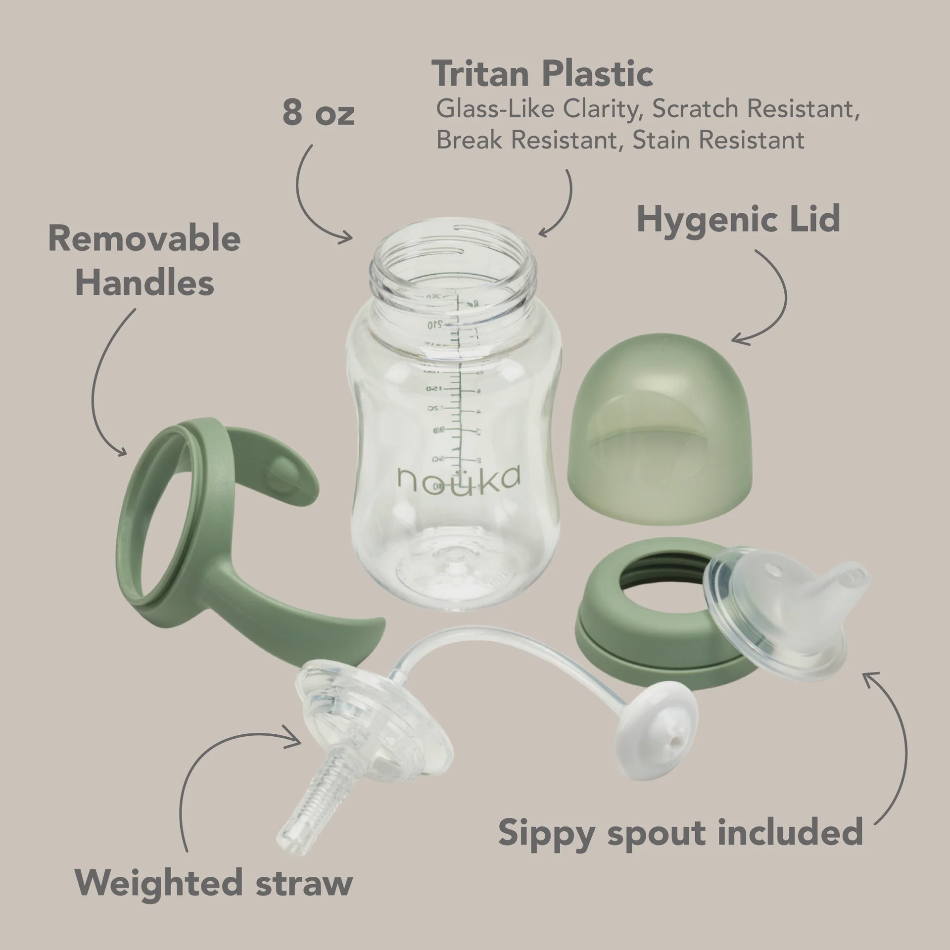 noüka Transitional Sippy/Weighted Straw Cup