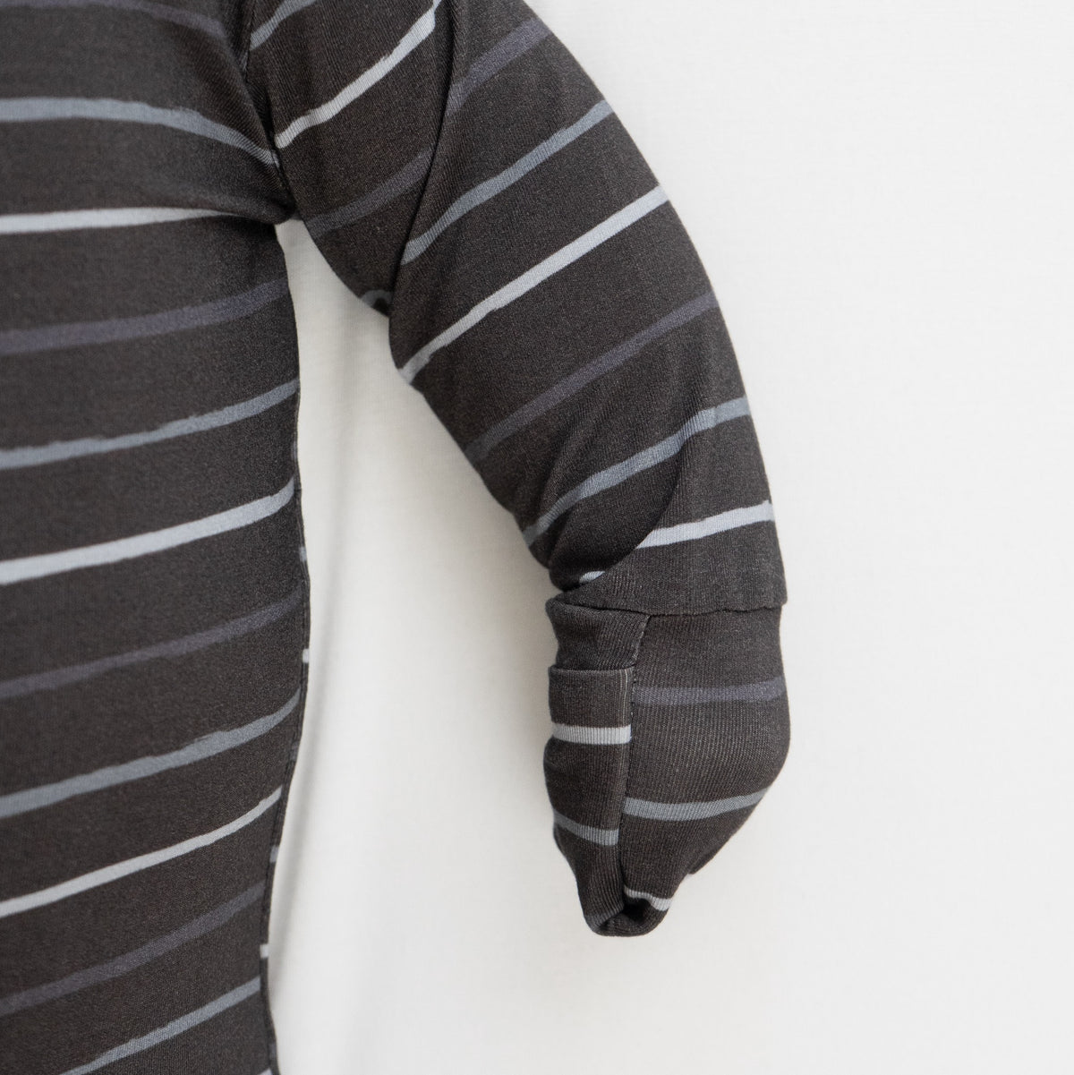 Footed Zipper Sleeper - Charcoal Stripes