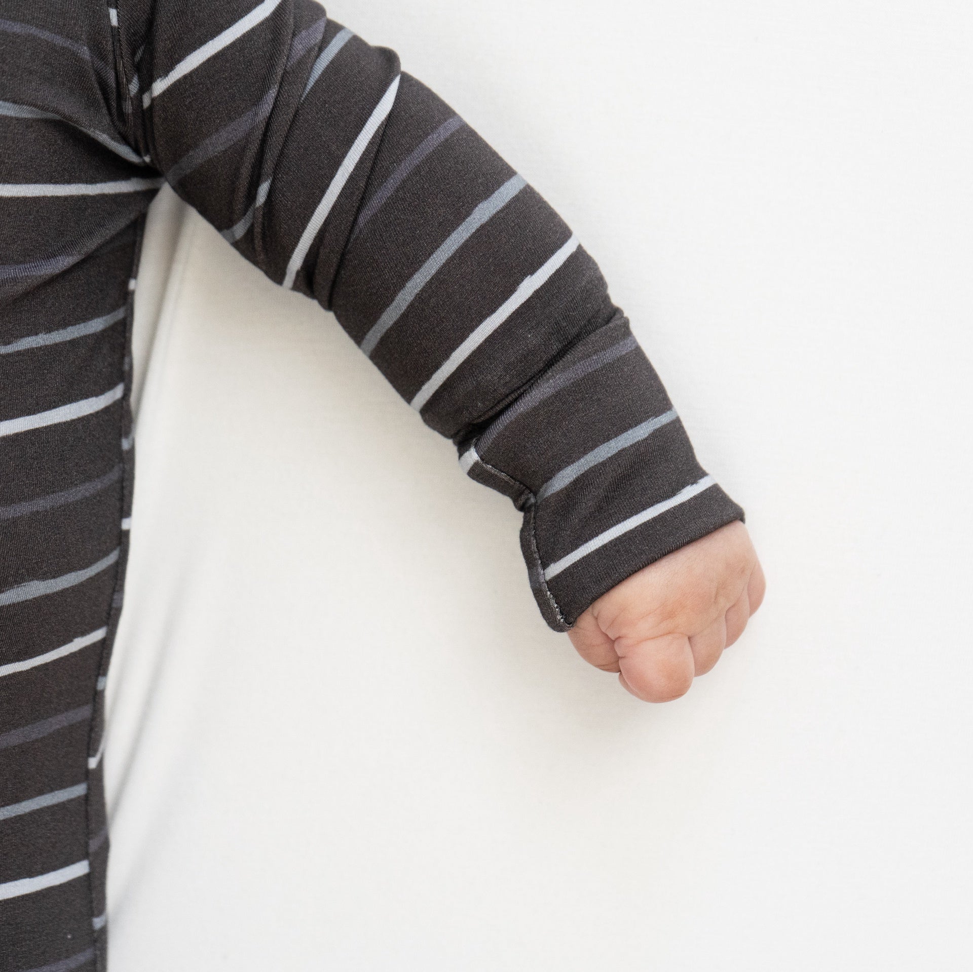 Footed Zipper Sleeper - Charcoal Stripes