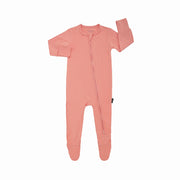 Footed Zipper Sleeper - Coral