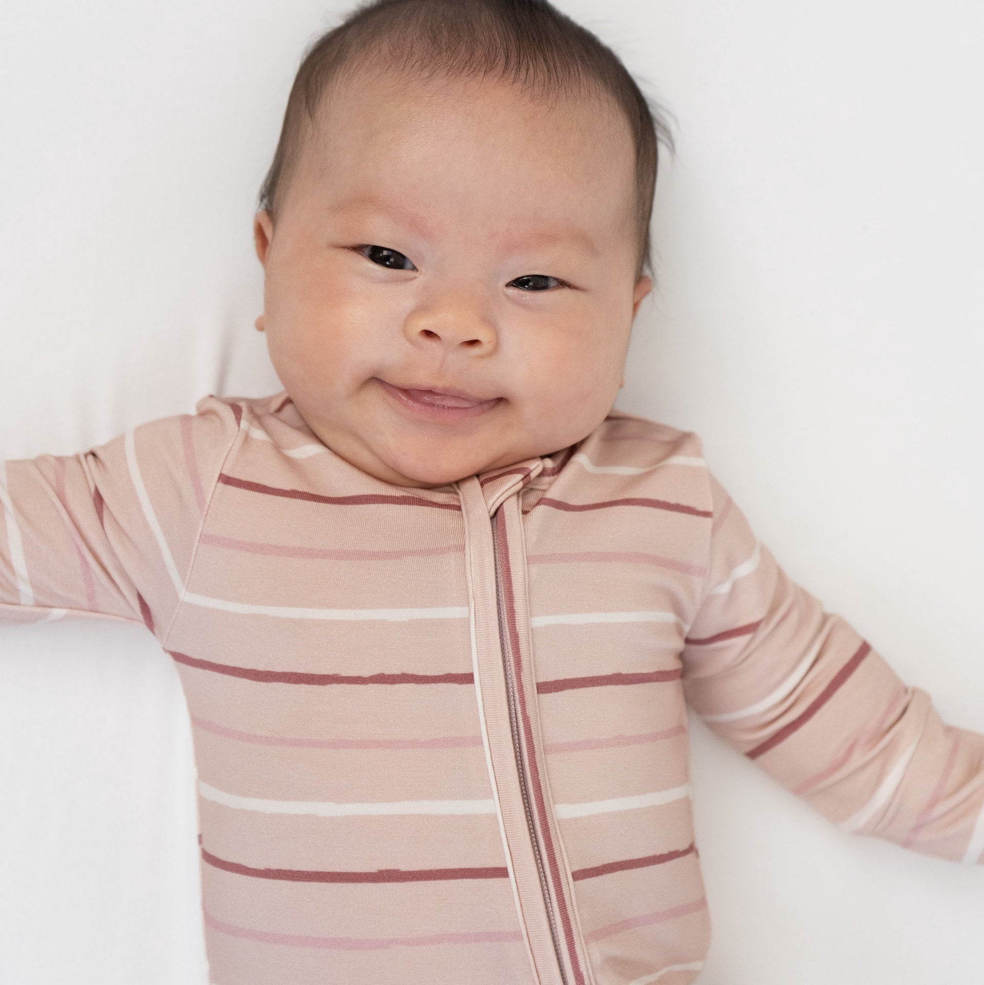 Footed Zipper Sleeper - Pink Stripes