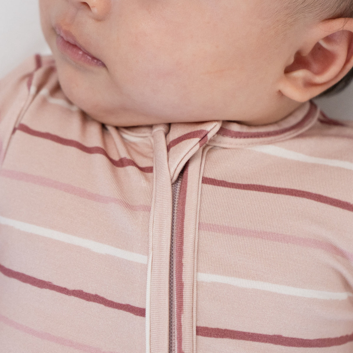 Footed Zipper Sleeper - Pink Stripes