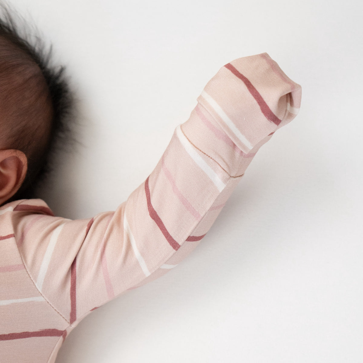 Footed Zipper Sleeper - Pink Stripes