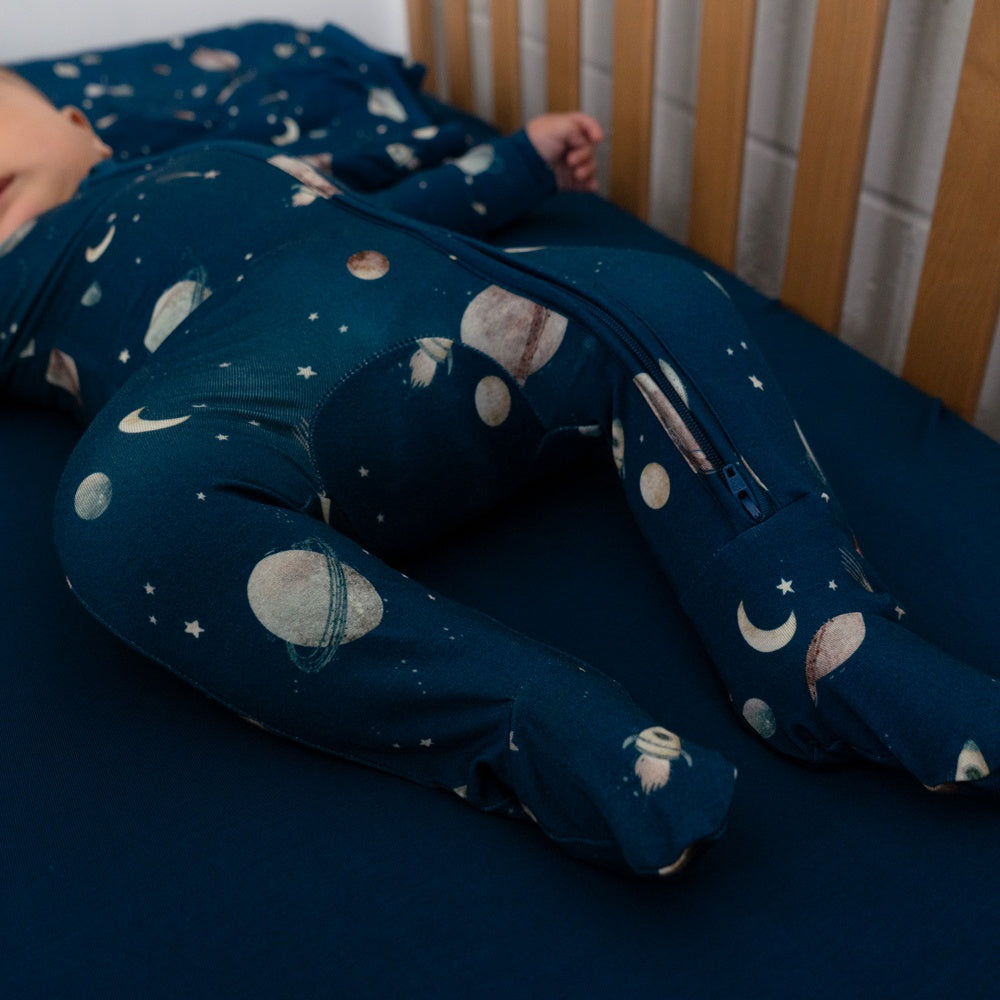 Footed Zipper Sleeper - Space