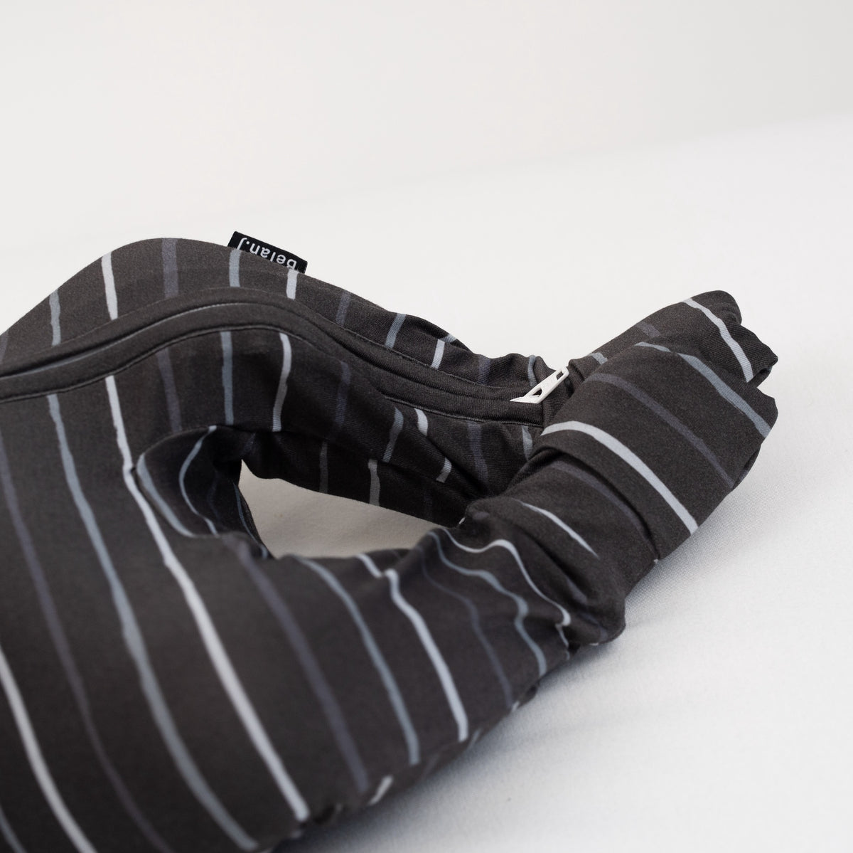Footless Zipper Sleeper - Charcoal Stripes