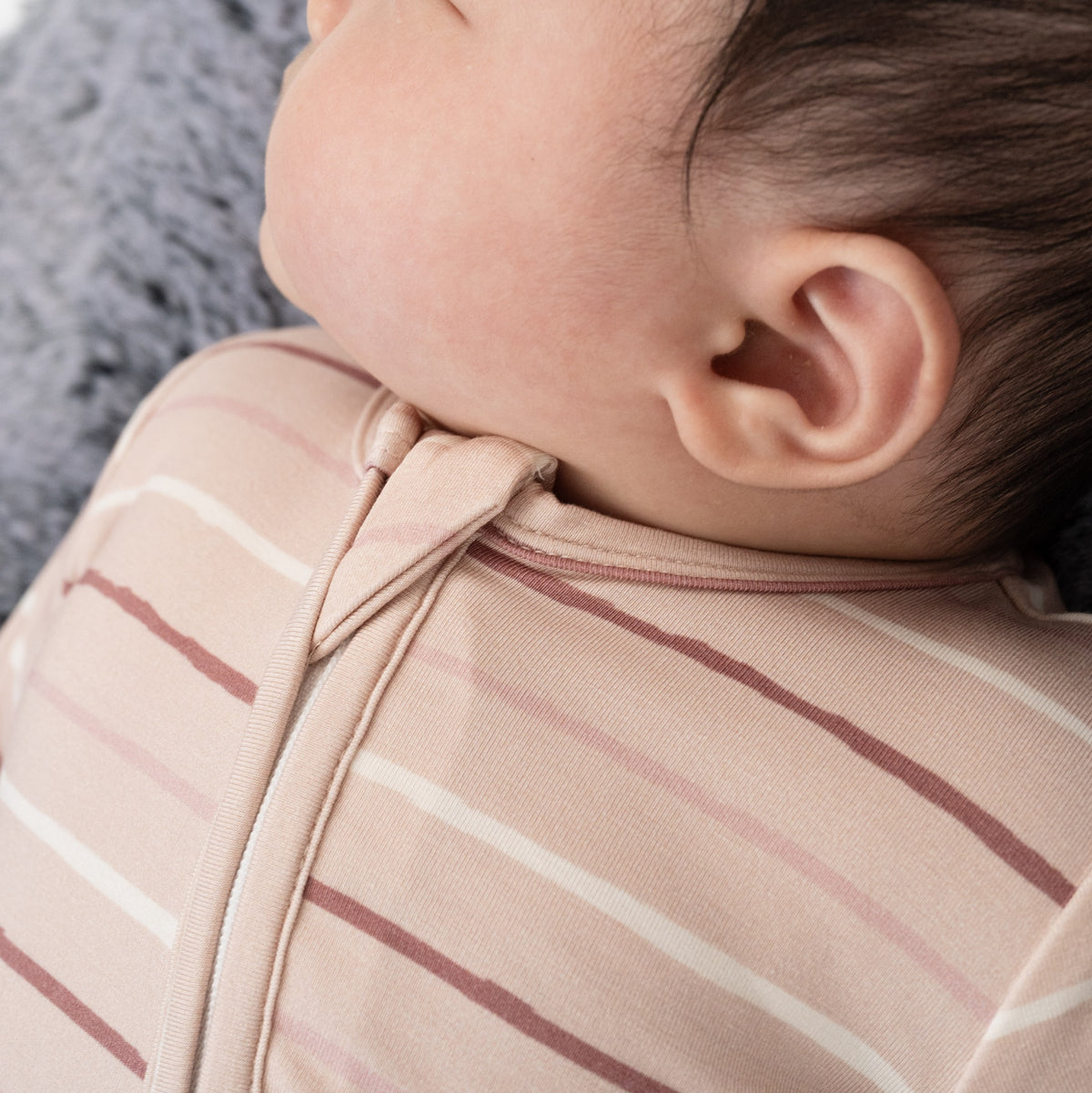 Footless Zipper Sleeper - Pink Stripes