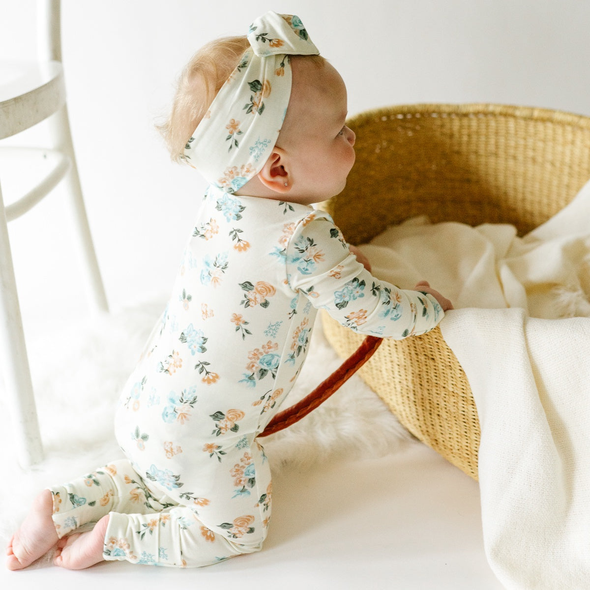 Footless Sleeper with Fold-Over Cuffs - Fleur